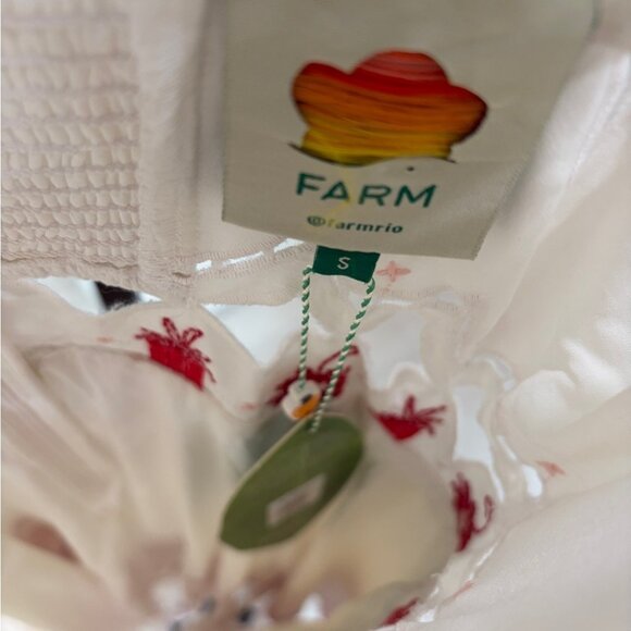 FarmRio: Richelieu Sunflower Linen-Blend Midi-Dress - Off White - Picture 10 of 14